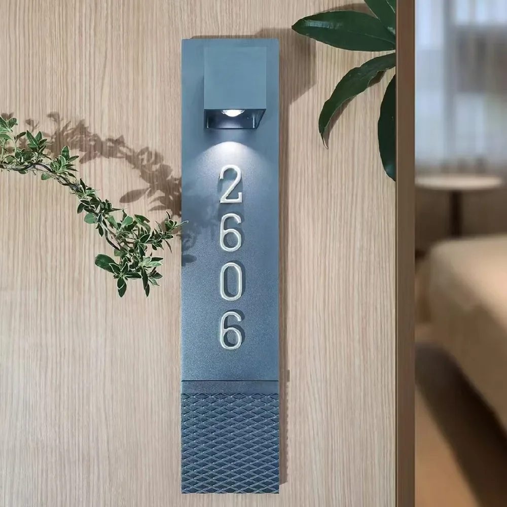 S007-1 vertical CNC relief aluminum hotel room number sign 2606