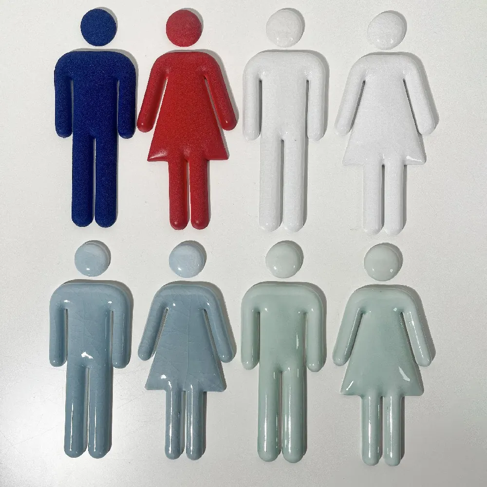 P003 colored restroom figure icon set