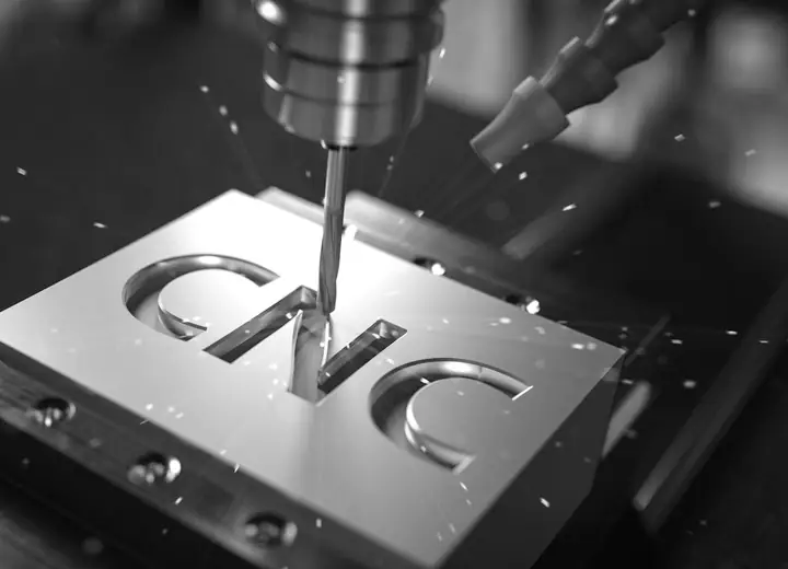 CNC engraving detail used for custom architectural sign production