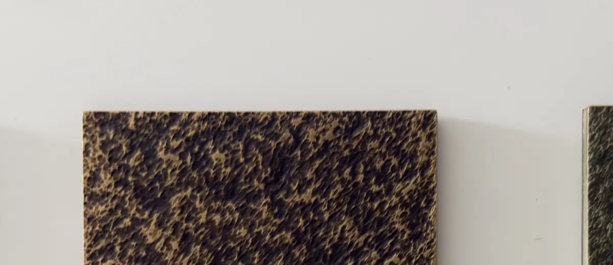 Surface finish samples for hotel room number sign quotation review